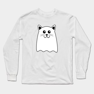 Cute Ghost Cat Long Sleeve T-Shirt